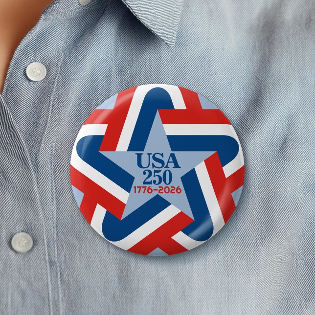 USA 250 - 1776-2026 Vintage Star Design Button (Celebrate America's 250th Birthday with a Collectible Button for the 2026 Festivities)