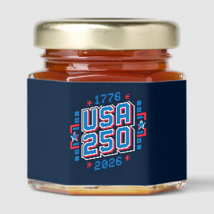 USA 250 – 1776 to 2026 Pixel Art Honey Jar Favors