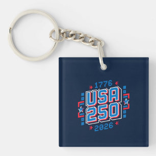 USA 250 – 1776 to 2026 Pixel Art Keychain