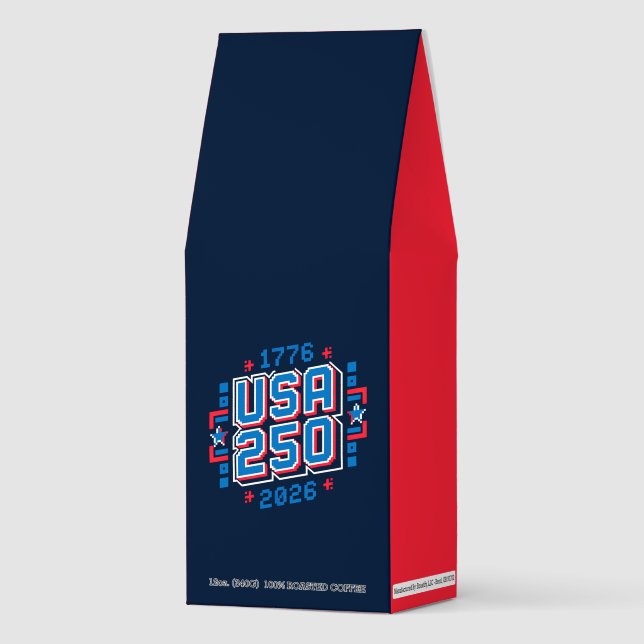 USA 250 – 1776 to 2026 Pixel Art Roasted Coffee (Front)
