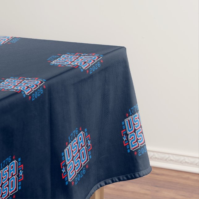 USA 250 – 1776 to 2026 Pixel Art Tablecloth (In Situ)