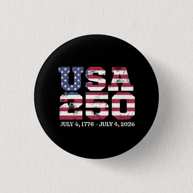 USA 250 4Th Of July Button (Front)