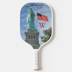 USA 250 American Flag Statue of Liberty Monogram Pickleball Paddle