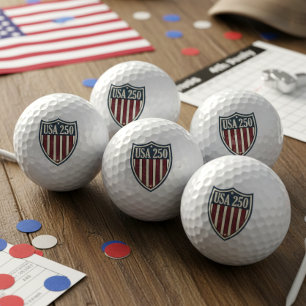 USA 250 American Shield Motif ID1301 Golf Balls