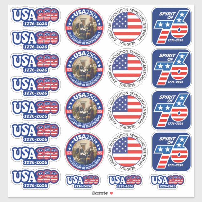 USA 250 - America's 250th Assorted Sticker (Sheet)