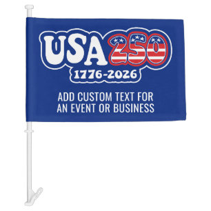 USA 250 - America's 250th Birthday Red White Blue Car Flag