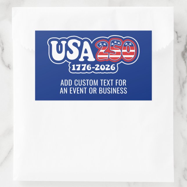 USA 250 - America's 250th Birthday Red White Blue Rectangular Sticker (Bag)