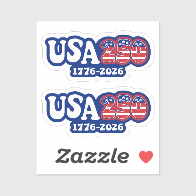 USA 250 - America's 250th Birthday Red White Blue Sticker (Sheet)