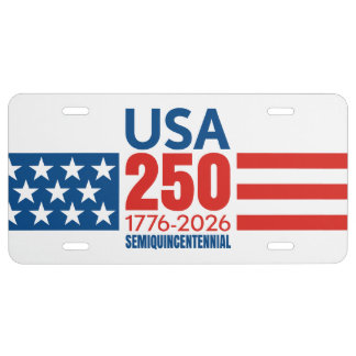 USA 250 - America's 250th Birthday - Stars Stripes License Plate