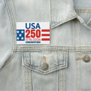 USA 250 - America's 250th Birthday - Stars Stripes Name Tag