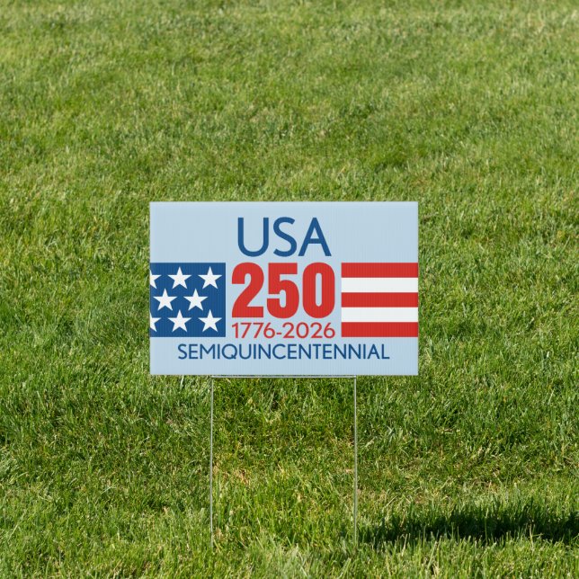 USA 250 - America's 250th Birthday - Stars Stripes Sign (Insitu)