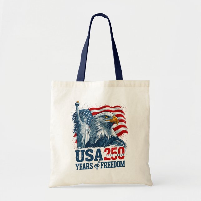 USA 250 America's Semiquincentenl Liberty & Eagle Tote Bag (Front)