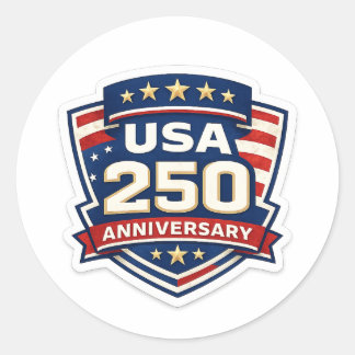 USA 250 Anniversary 2026 Classic Round Sticker