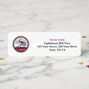 USA 250 Anniversary Lighthouse 1776-2026 Firework Label