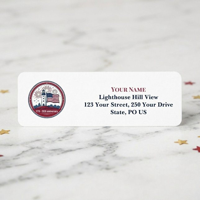 USA 250 Anniversary Lighthouse 1776-2026 Firework  Label (USA 250 Anniversary Lighthouse 1776-2026 Firework Label)