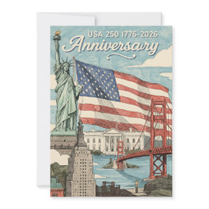USA 250 Anniversary Patriotic American History Holiday Card