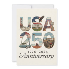 USA 250 Anniversary Patriotic American History Holiday Card