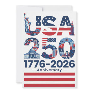 USA 250 Anniversary Patriotic American History Holiday Card
