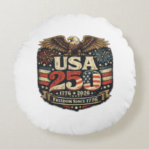 USA 250 Bald Eagle Freedom 1776-2026 Throw Pillow