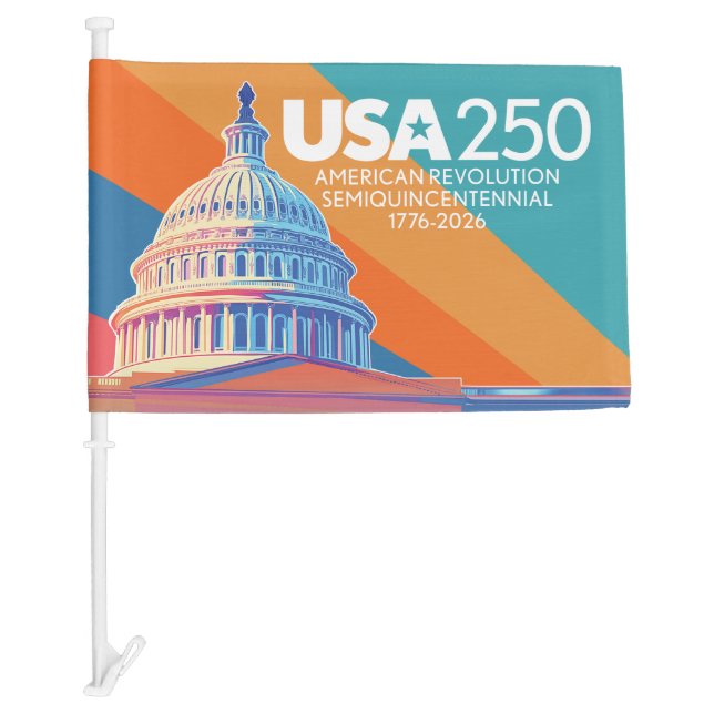 USA 250 Birthday Capital - America Celebration Car Flag (Front)