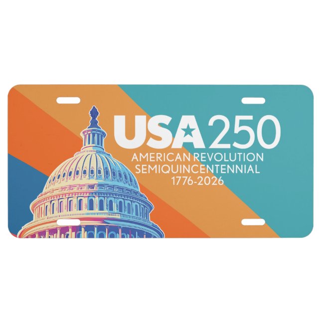 USA 250 Birthday Capital - America Celebration License Plate (Front)