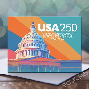 USA 250 Birthday - Capital Dome America Postcard