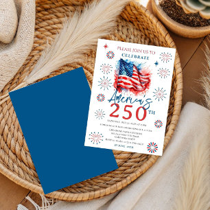 USA 250 Celebration Patriotic Party 4th july  Invitation