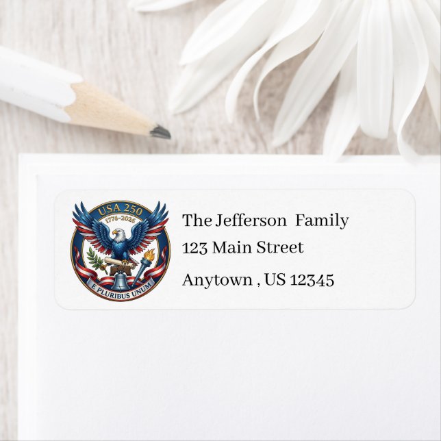 USA 250 Eagle return address Label (Insitu)