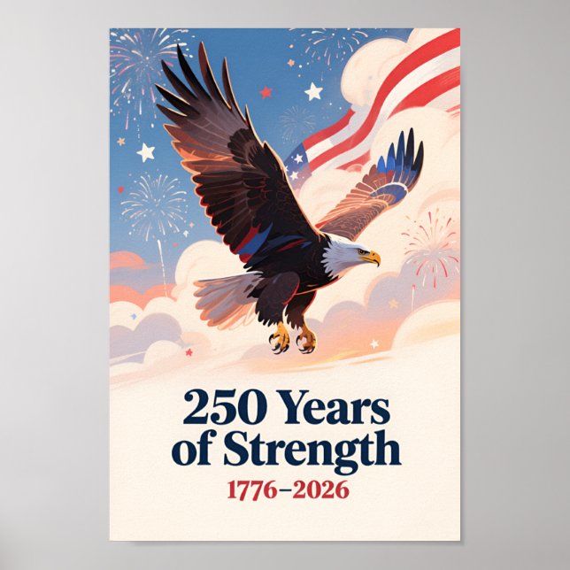 USA 250 Hawk Patriotic 1776–2026 Poster (Front)