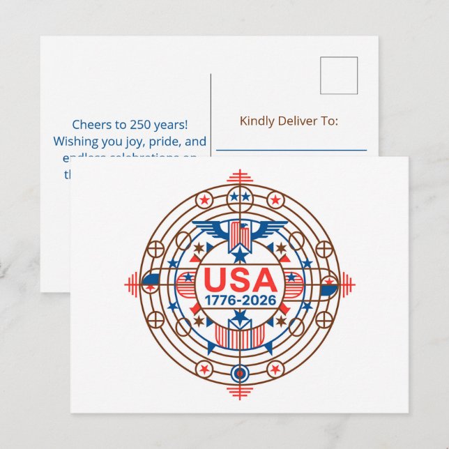 USA 250 HOLIDAY POSTCARD (Front/Back)