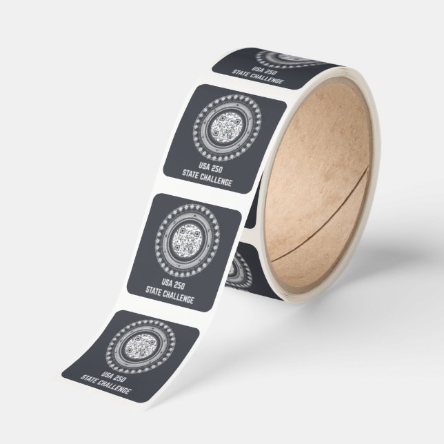 USA 250 Interactive State Challenge Denim Jacket Square Sticker (Roll)