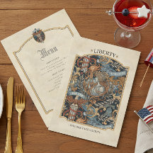 USA 250 Liberty Art Nouveau Border Menu ID1302