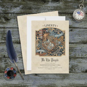 USA 250 Liberty Art Nouveau Pattern Border ID1302 Invitation