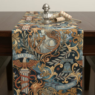 USA 250 Liberty Art Nouveau Pattern ID1302 Short Table Runner