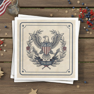 USA 250 Patriotic Eagle Heritage Motif Crm ID1299 Paper Dinner Napkins