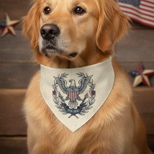 USA 250 Patriotic Eagle Heritage Motif Crm ID1299 Pet Bandana Collar