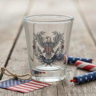 USA 250 Patriotic Eagle Heritage Motif ID1299 Shot Glass