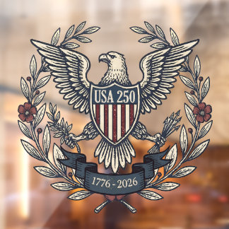USA 250 Patriotic Eagle Heritage Motif ID1299 Window Cling