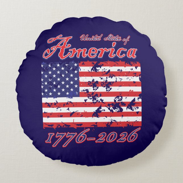 USA 250 ROUND PILLOW (Front)