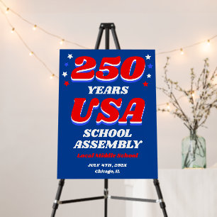 USA 250 School Assembly Sign