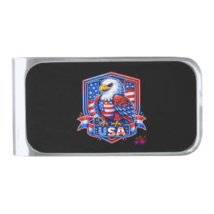 USA 250 SILVER FINISH MONEY CLIP