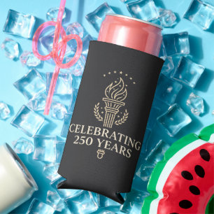 USA 250 Torch Freedom Celebration Patriotic July 4 Seltzer Can Cooler
