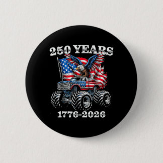 USA 250 Years 1776-2026 Eagle Monster Truck Boys Button