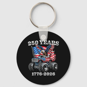 USA 250 Years 1776-2026 Eagle Monster Truck Boys Keychain