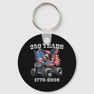 USA 250 Years 1776-2026 Eagle Monster Truck Boys Keychain