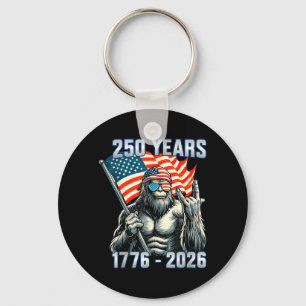 USA 250 Years 1776-2026 Patriotic Bigfoot Keychain
