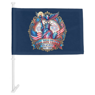 USA 250 years 4th of July 1776-2026 Car Flag