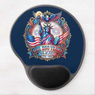 USA 250 years 4th of July 1776-2026 Gel Mouse Pad