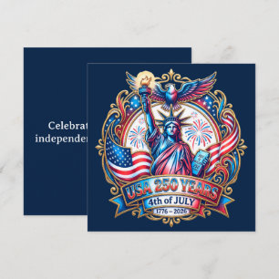 USA 250 years 4th of July 1776-2026 Holiday Card