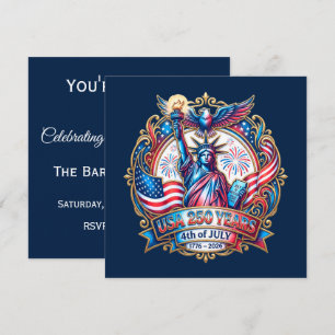 USA 250 years 4th of July 1776-2026 Invitation